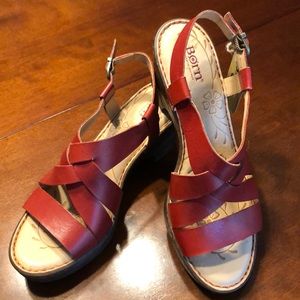 NIB Born slingback leather sandals